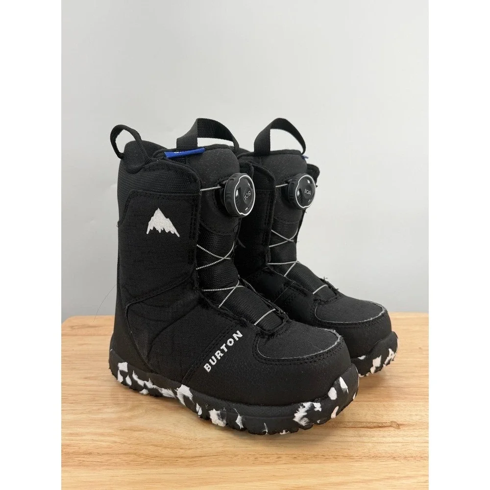 Burton Grom BOA Kids Snowboard Boots Black White 1K 15089102